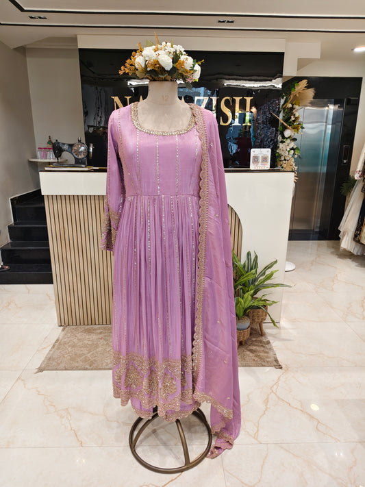 Lavender Tissue Palazzo Set