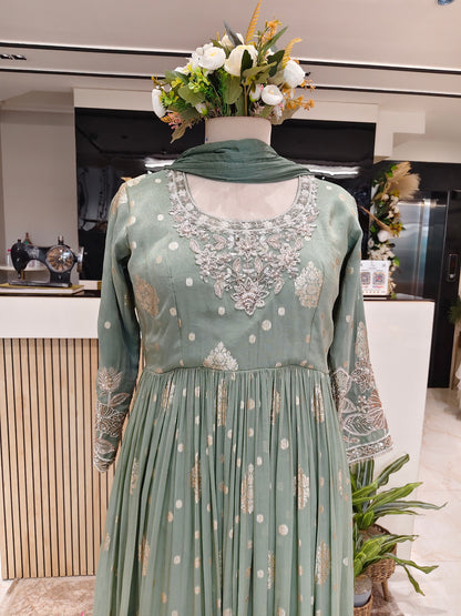 Sea Green Tissue Palazzo Set