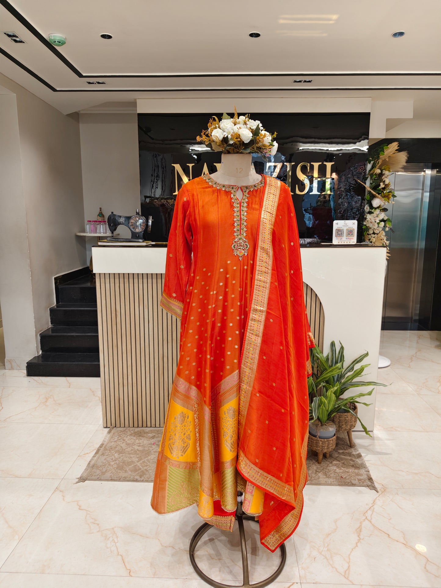 Orange Tissue Palazzo Set