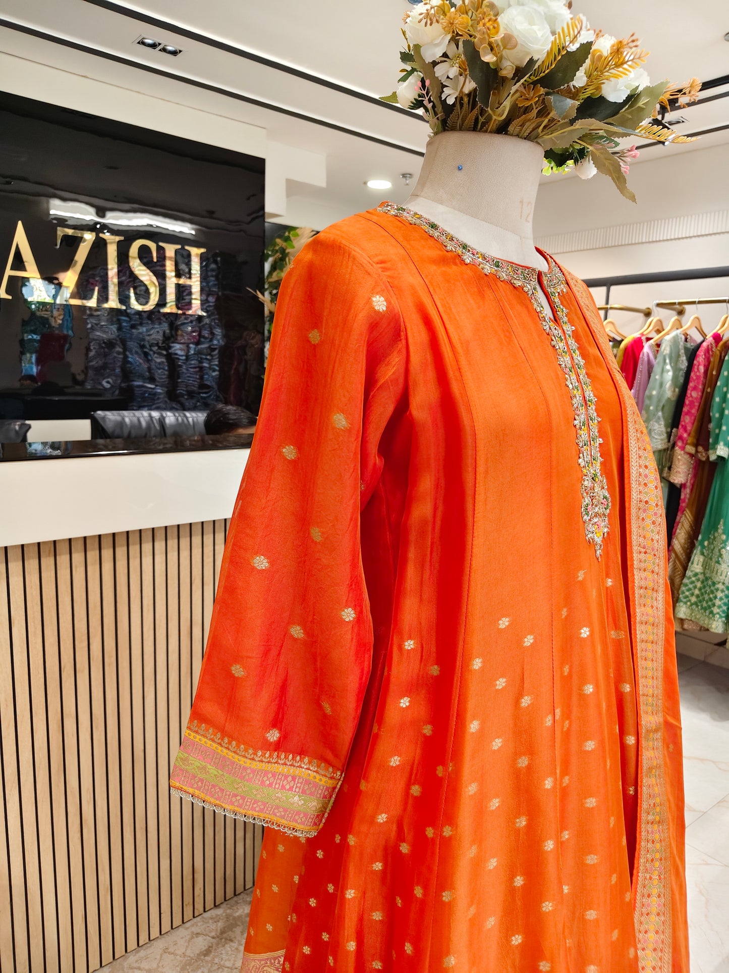 Orange Tissue Palazzo Set
