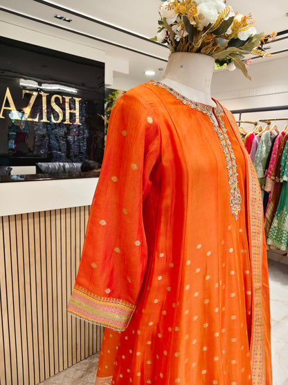 Orange Tissue Palazzo Set