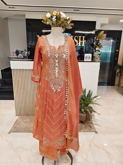 Orange Tissue Palazzo Set