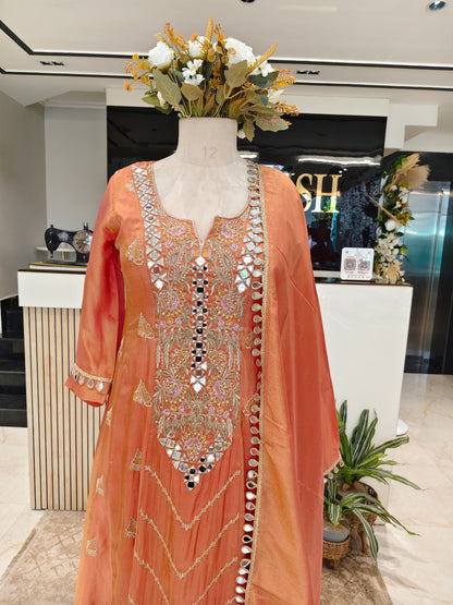 Orange Tissue Palazzo Set