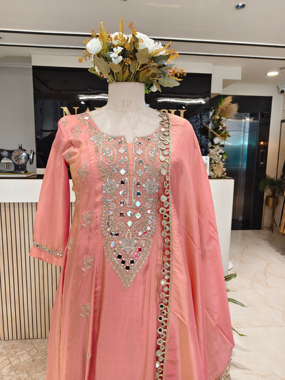 Pink Tissue Palazzo Set