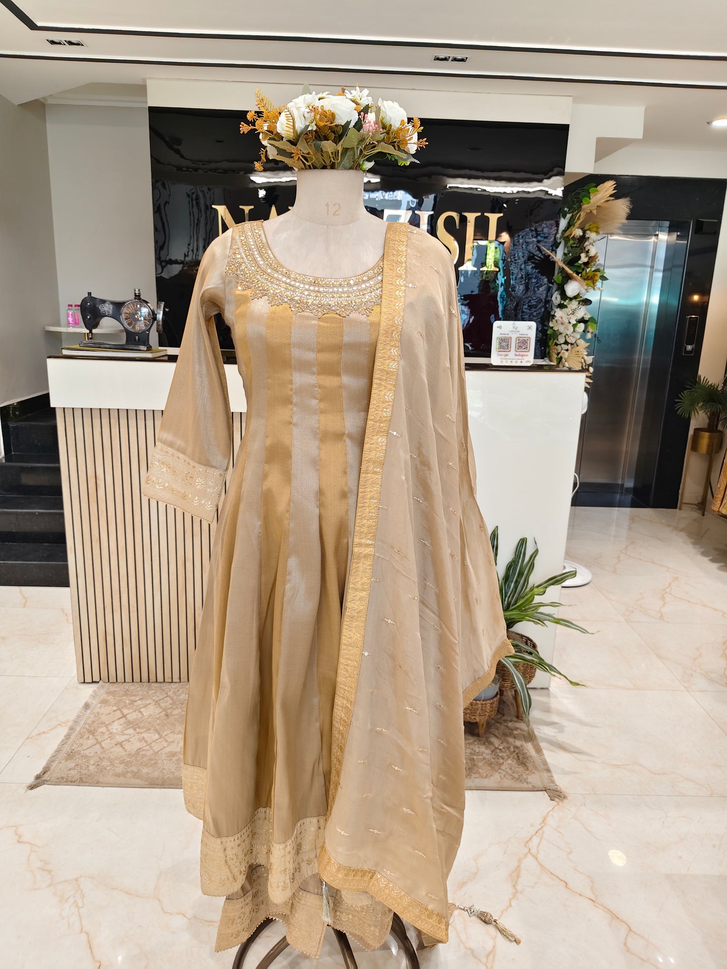Golden Tissue Palazzo Set