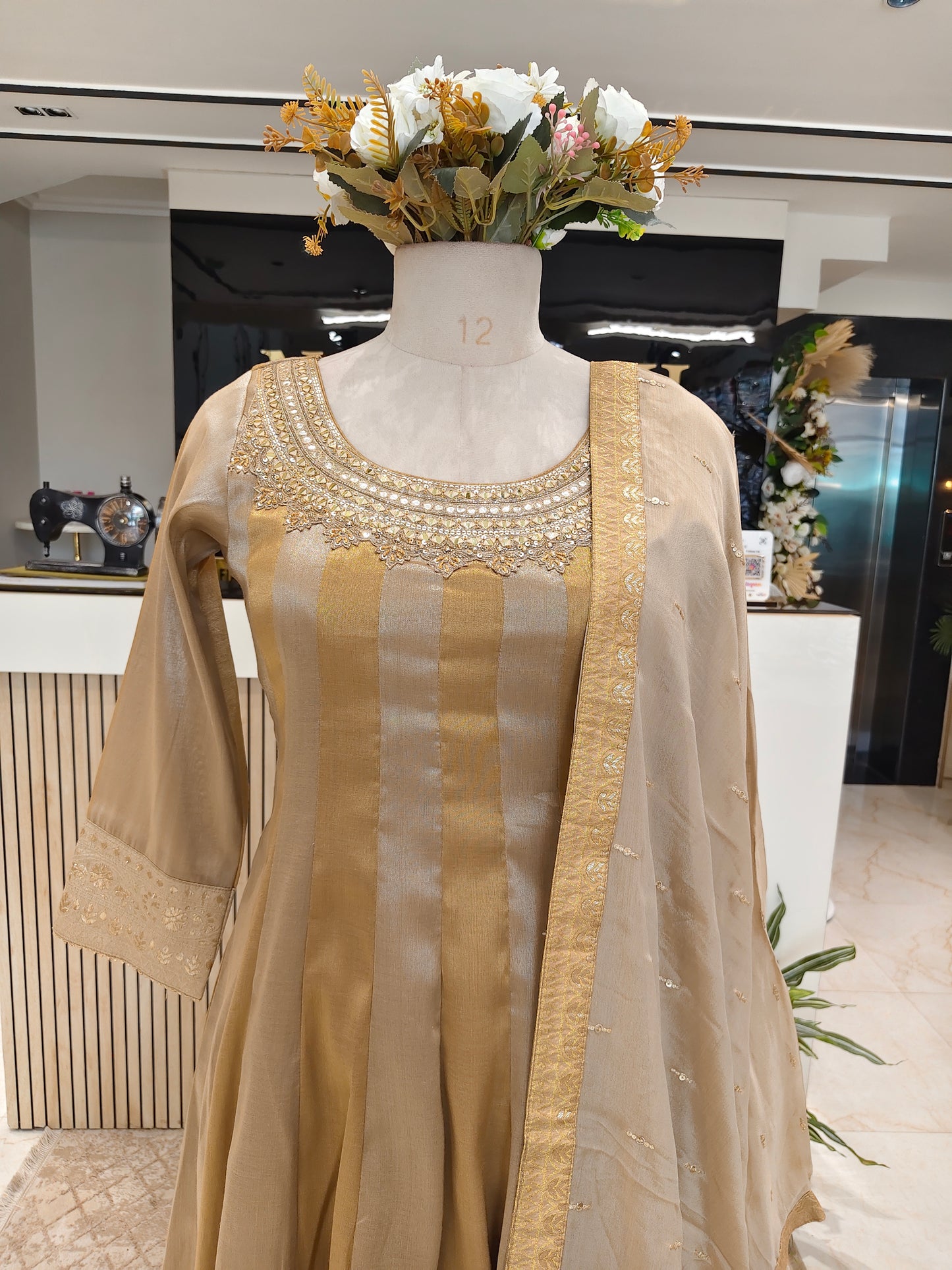 Golden Tissue Palazzo Set