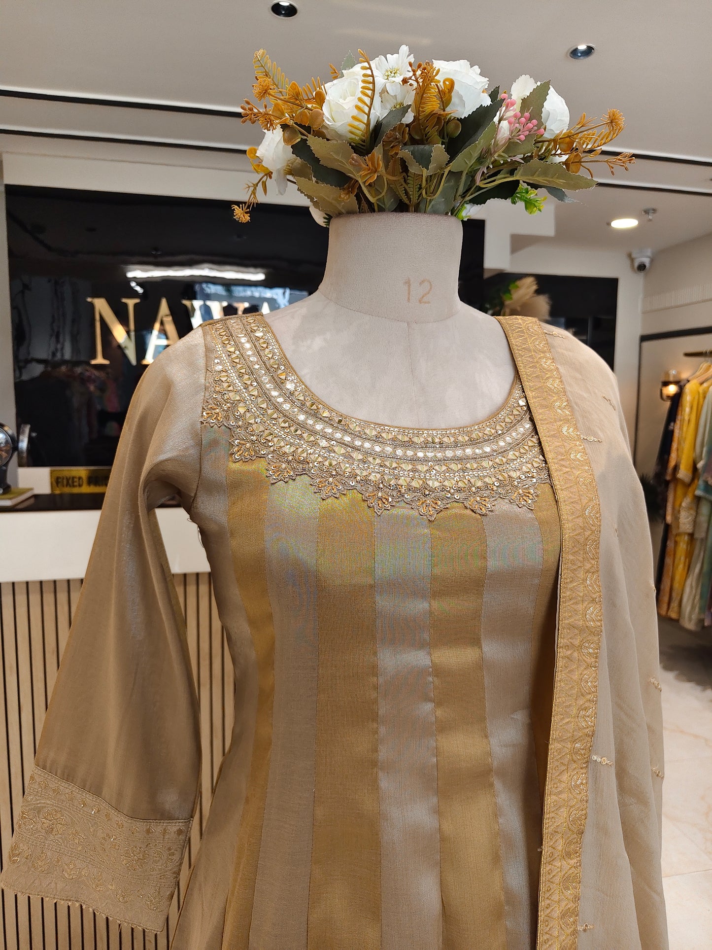 Golden Tissue Palazzo Set