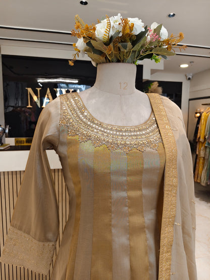 Golden Tissue Palazzo Set