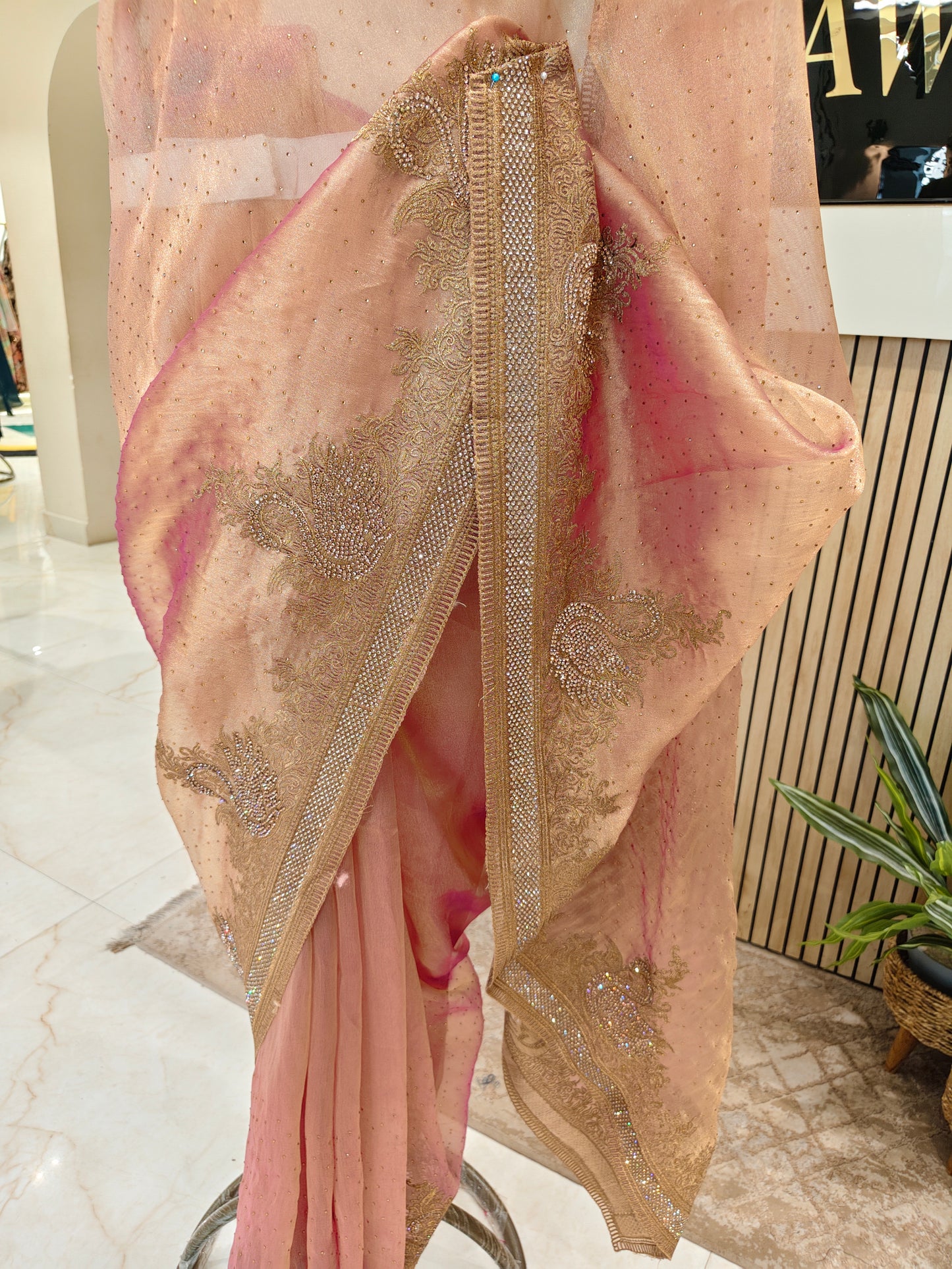 Baby Pink Tissue Saree