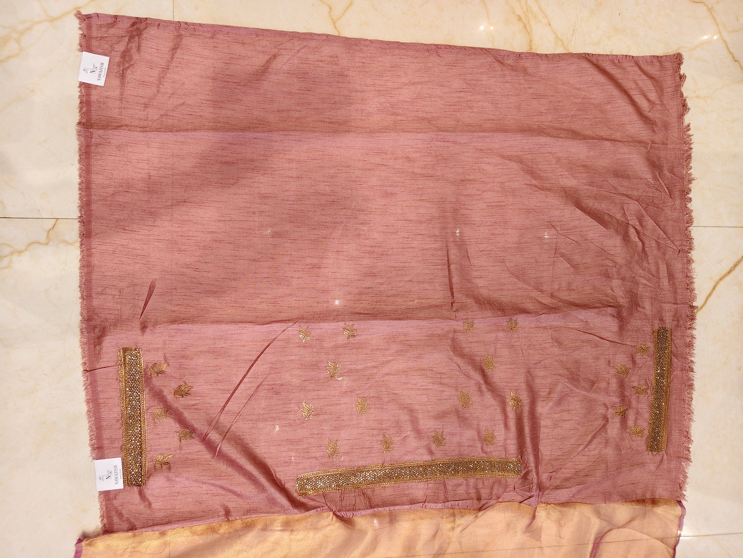 Baby Pink Tissue Saree