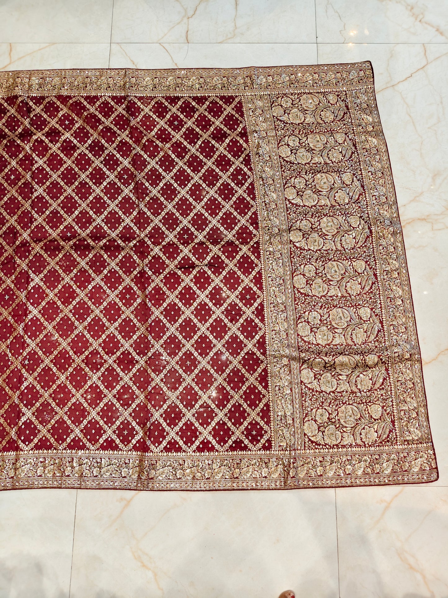 Maroon Handwork Saree