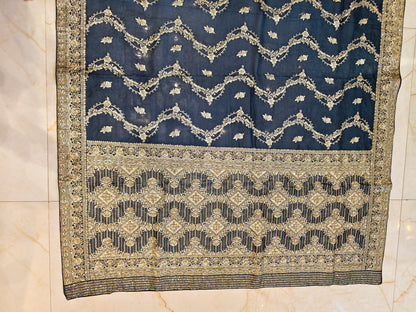 Blue Handwork Georgette Saree