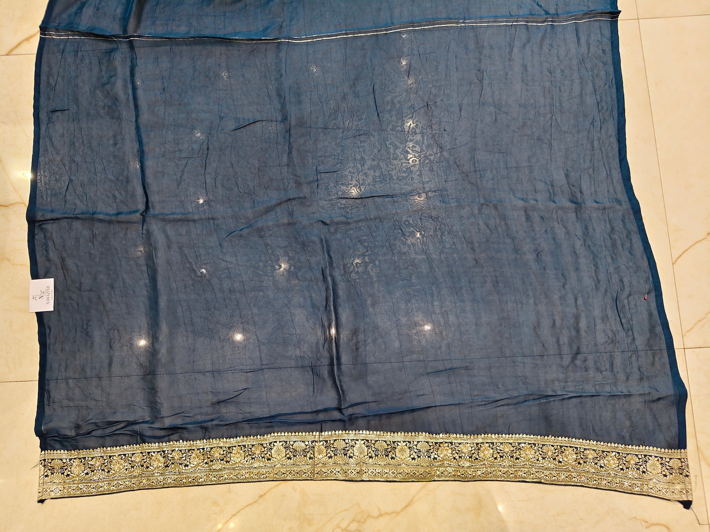 Blue Handwork Georgette Saree