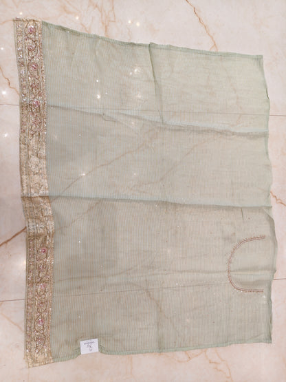 Pista Green Handwork Saree
