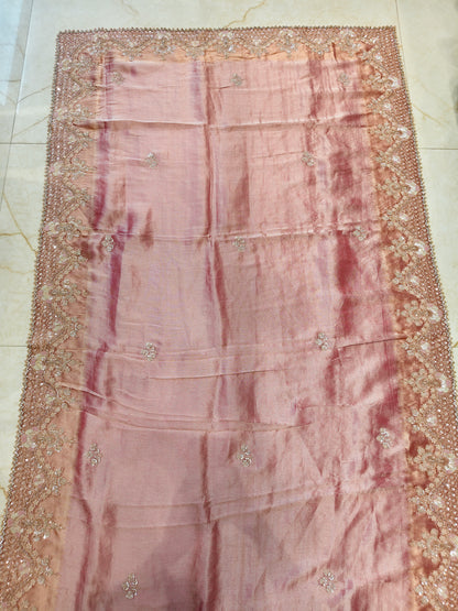 Onion Pink Handwork Saree
