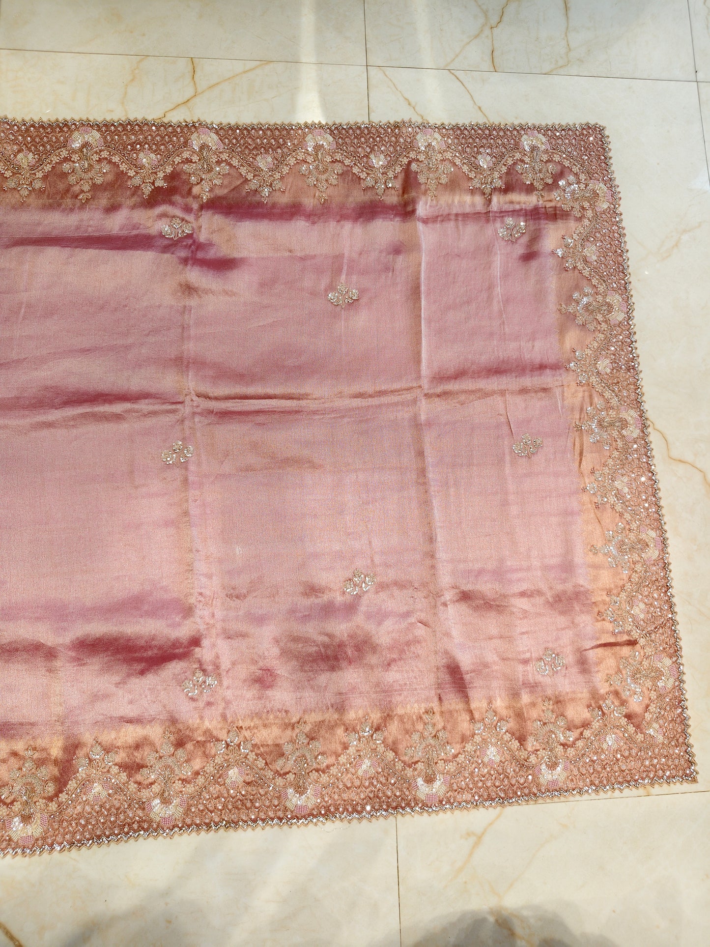Onion Pink Handwork Saree