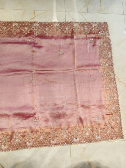 Onion Pink Handwork Saree