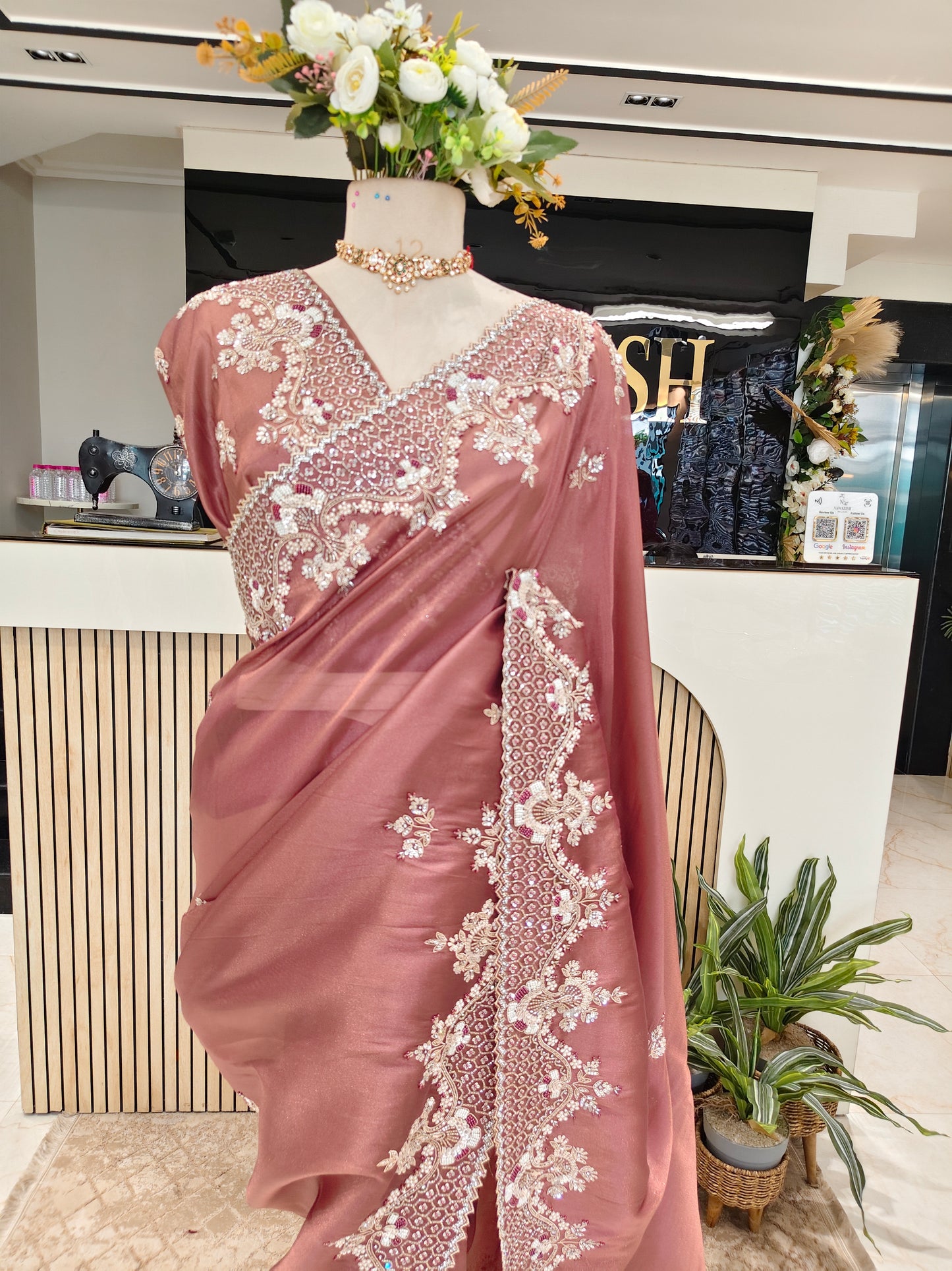 Rose Gold Handwork Saree