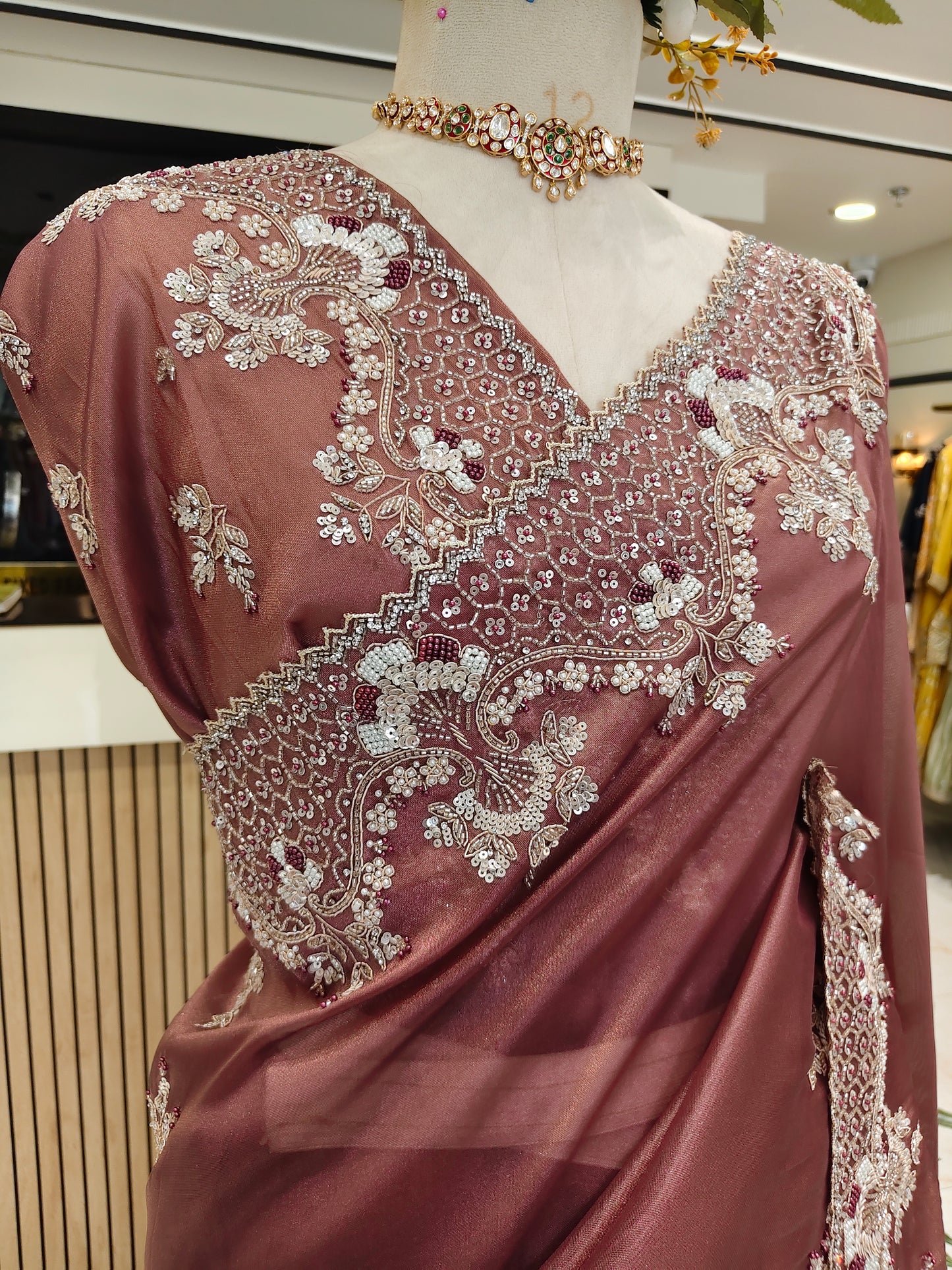 Rose Gold Handwork Saree