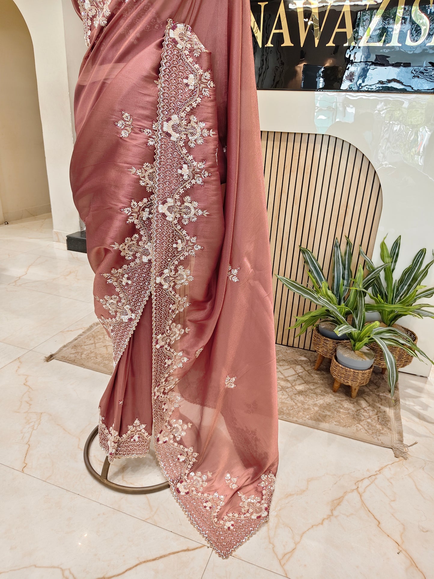 Rose Gold Handwork Saree