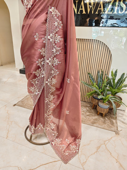 Rose Gold Handwork Saree