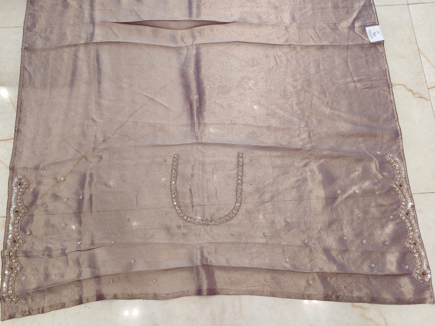 Lavender Handwork Tissue Saree