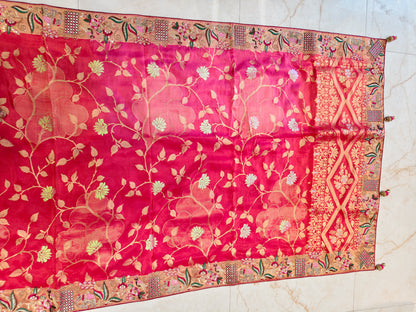 Rani Pink Motif Saree