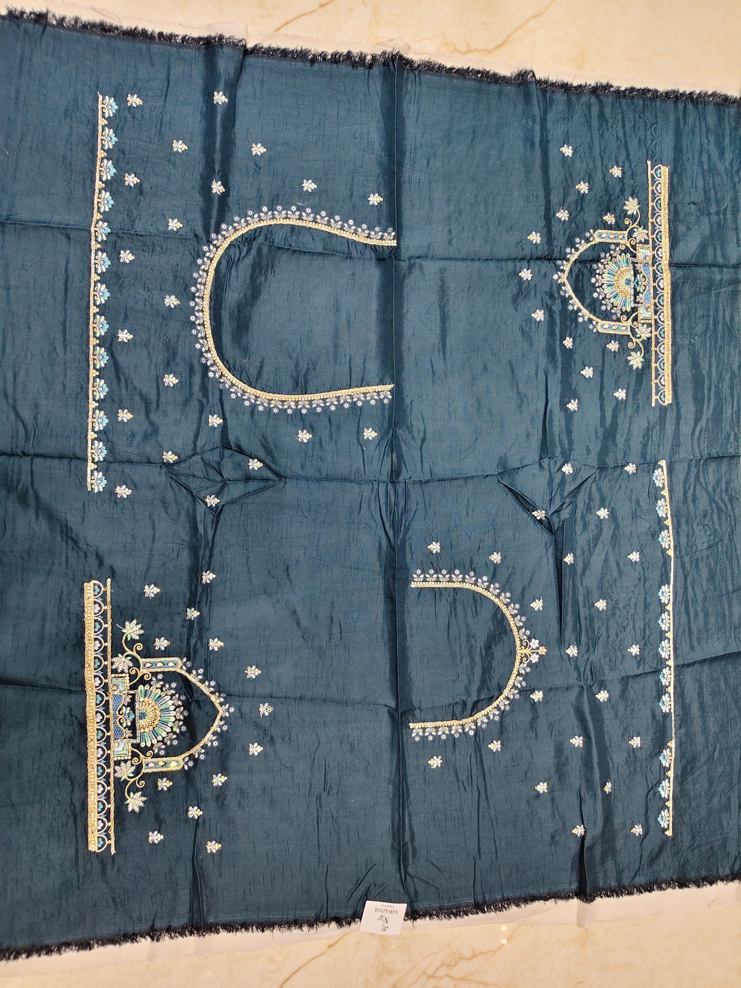 Blue & Rama Green Saree