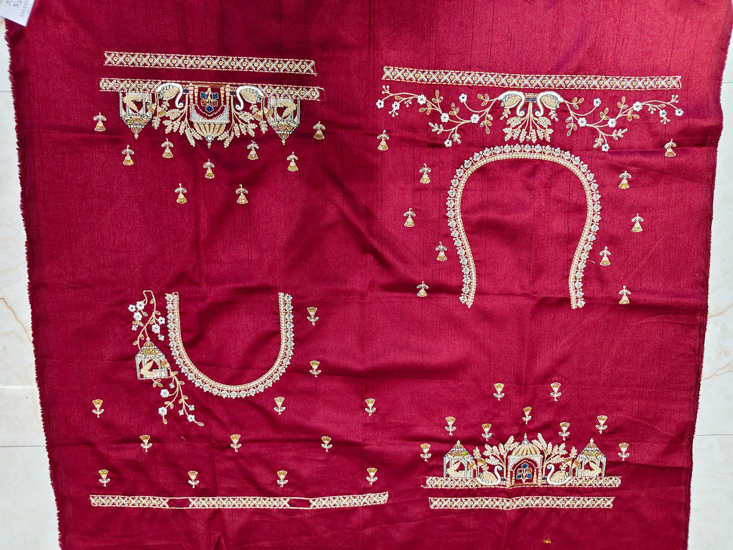Yellow Maroon Darbari Saree