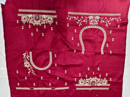 Yellow Maroon Darbari Saree