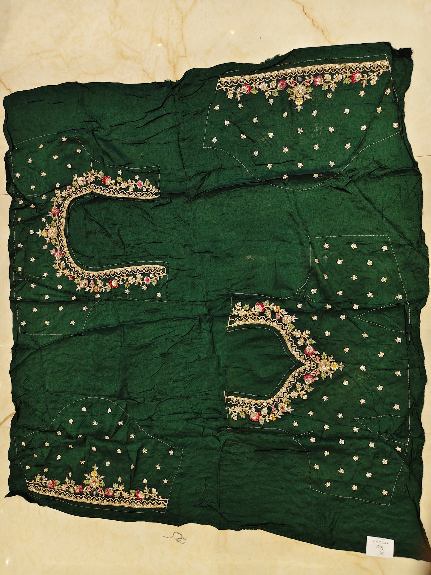 Pista & Bottle Green Saree