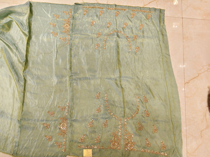 Sea Green Tissue Saree