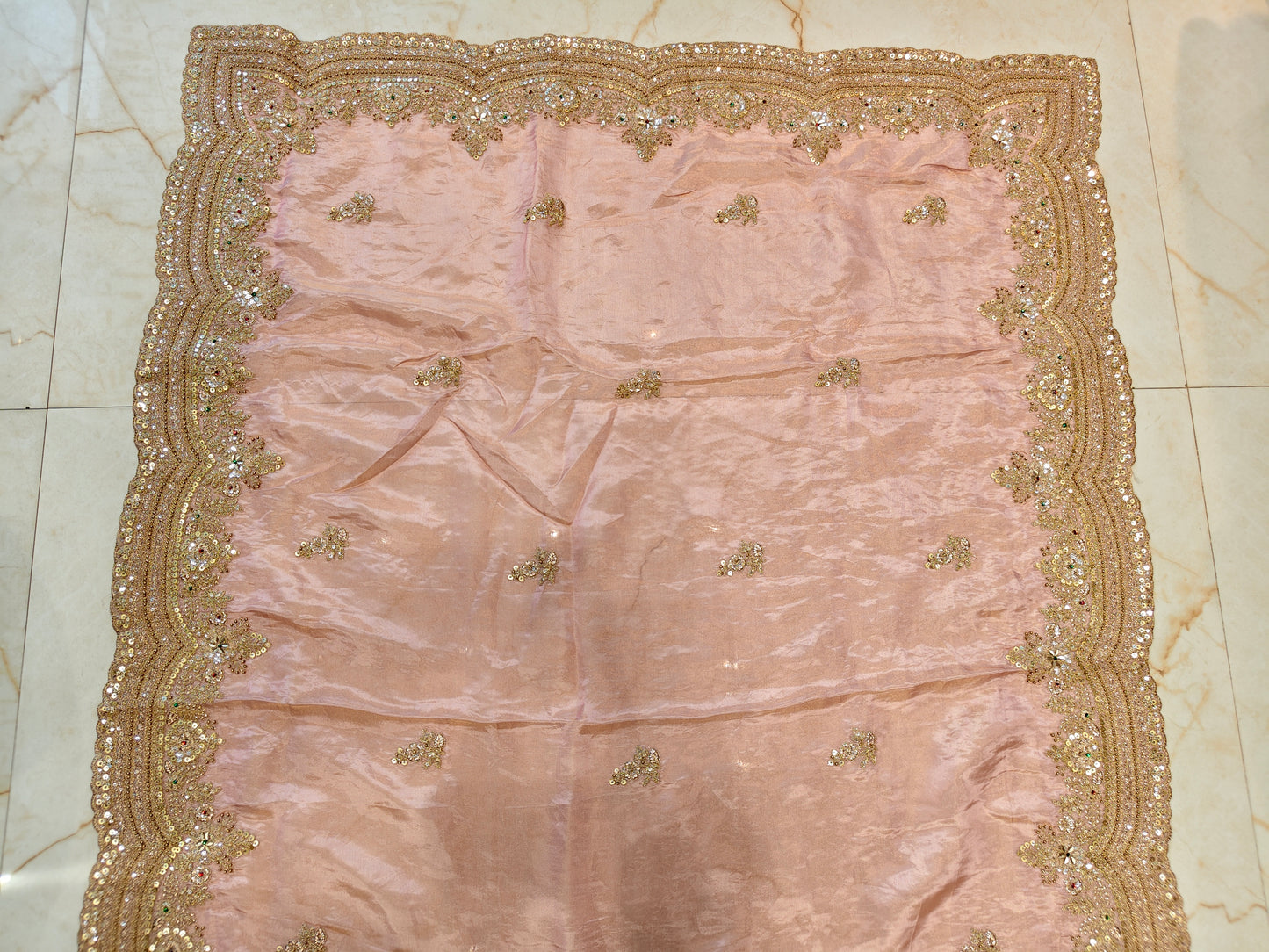 Baby Pink Tissue Saree