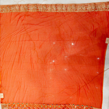 Orange Handwork Saree