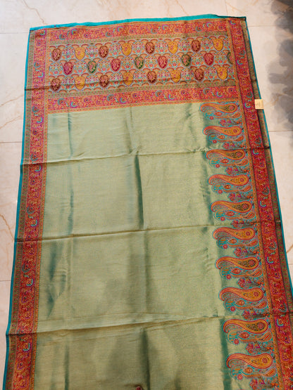 Teal Blue Tissue Saree