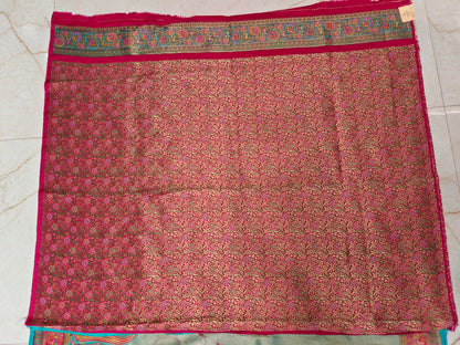 Teal Blue Tissue Saree