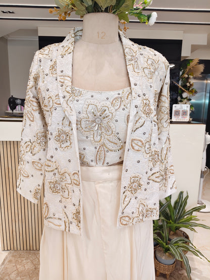 Off White Indo Western Set