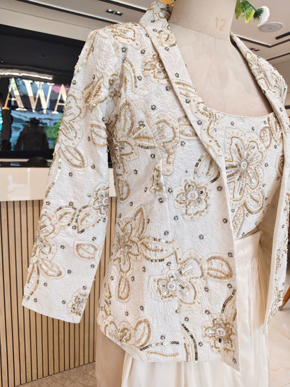 Off White Indo Western Set