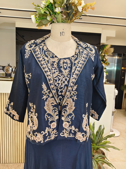 Navy Blue Indo Western Set