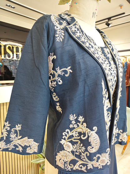 Navy Blue Indo Western Set