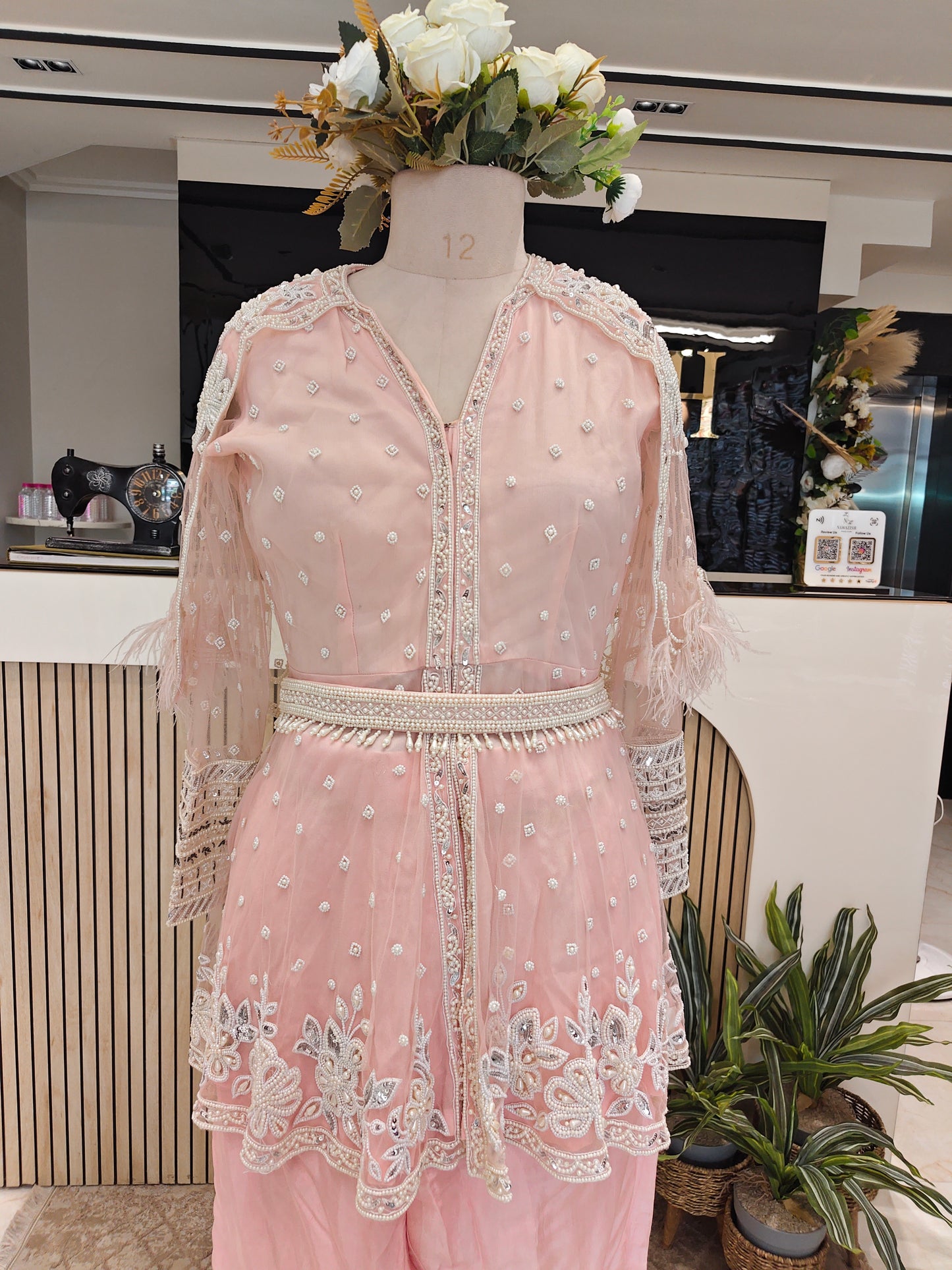 Baby Pink Cape Pant Set