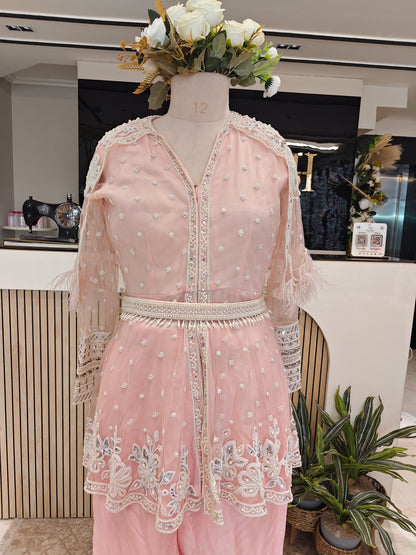 Baby Pink Cape Pant Set