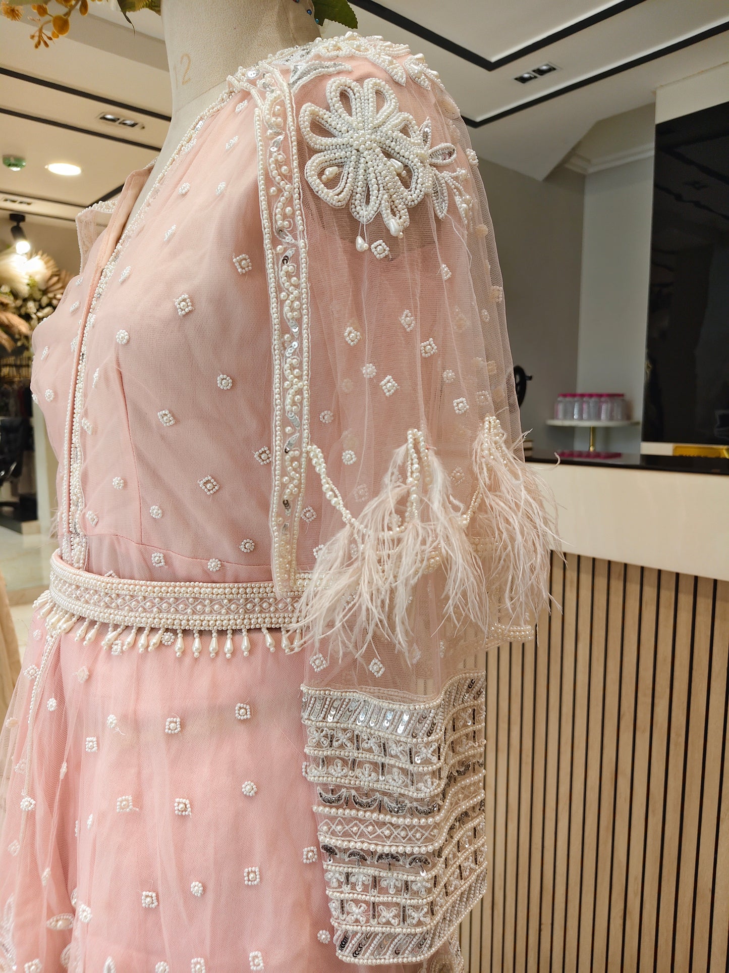 Baby Pink Cape Pant Set