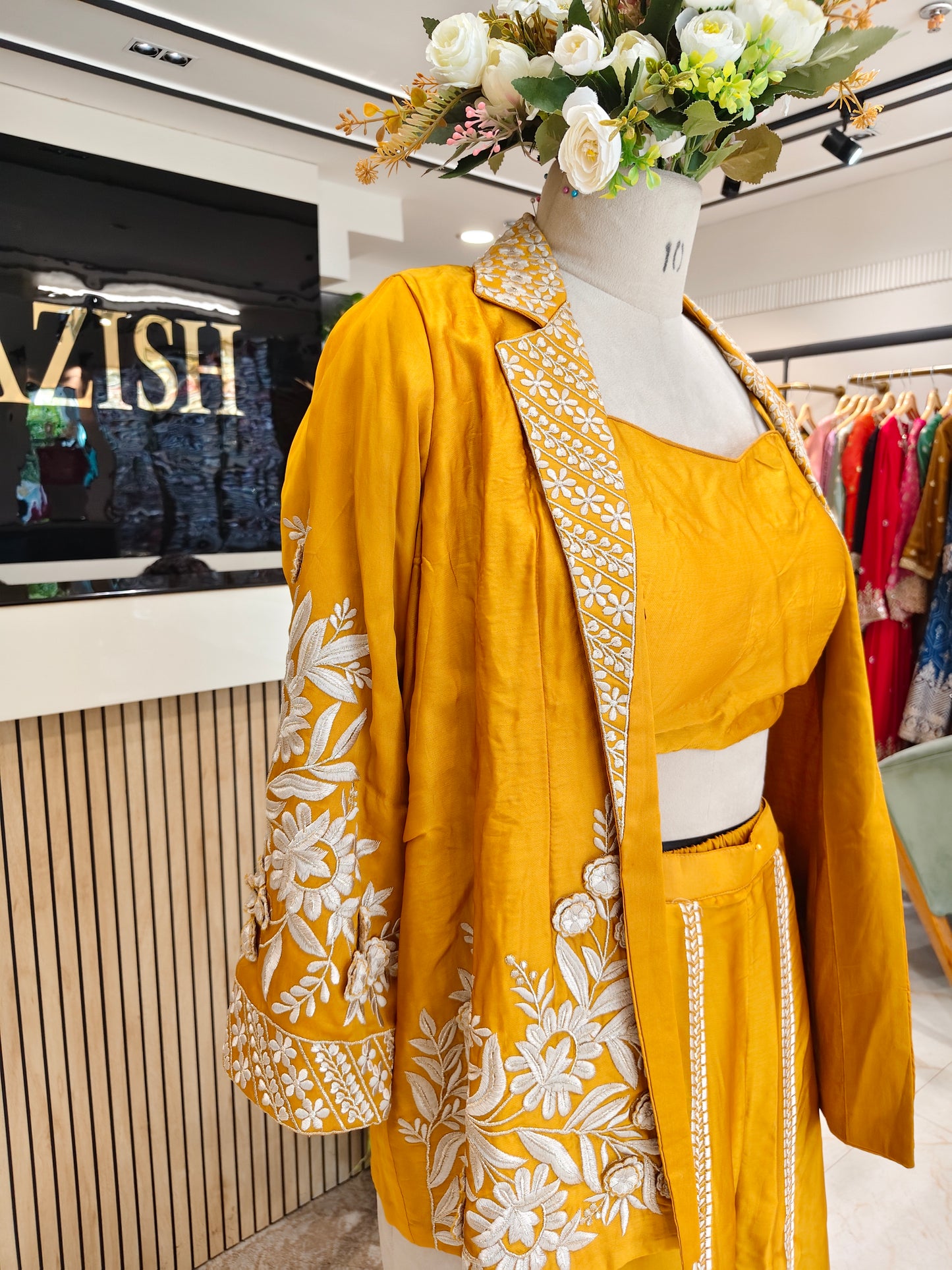 Mustard Silk Palazzo Set