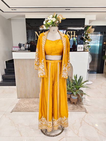 Mustard Silk Palazzo Set