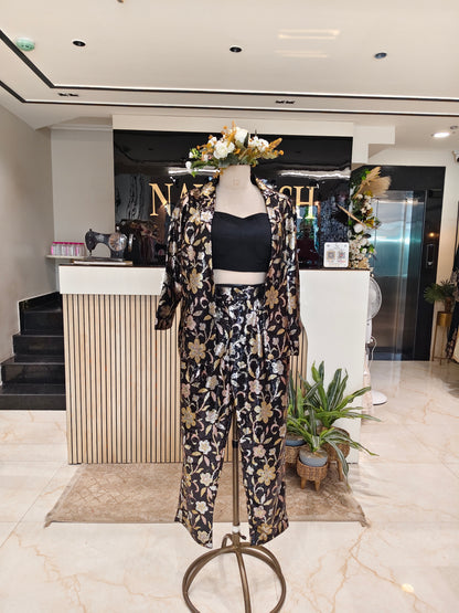 Black Indo Western Pant Set