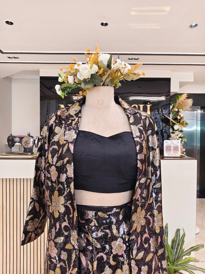Black Indo Western Pant Set