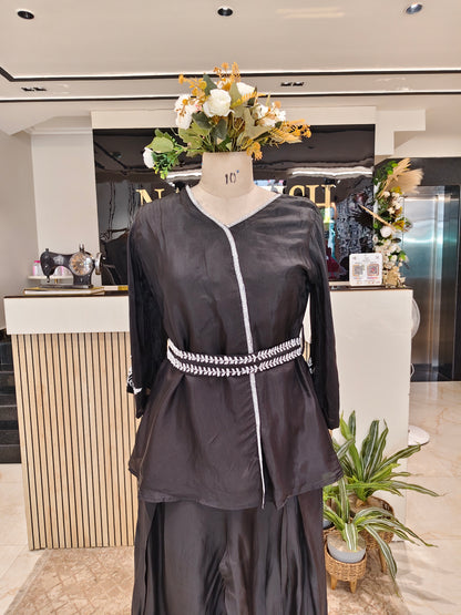 Black Silk Palazzo Set