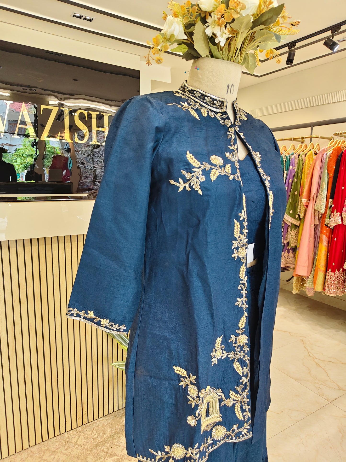 Navy Blue Sharara Set