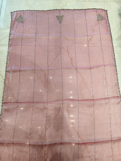 Onion Pink Tissue Saree
